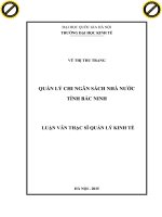 Quản lý chi ngân sách nhà nước tỉnh bắc ninh 