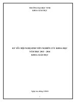 KỶ YẾU HỘI NGHỊ SINH VIÊN NGHIÊN CỨU KHOA HỌC NĂM HỌC 2015 – 2016