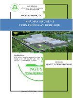 Lập dự án nhà máy sơ chế và vườn trồng cây dược liệu 