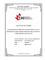 HOÀN THIỆN KẾ TOÁN DOANH THU BÁN HÀNG VÀ XÁC ĐỊNH KẾT QUẢ HOẠT ĐỘNG KINH DOANH TẠI CÔNG TY THƯƠNG MẠI HẢI YẾN