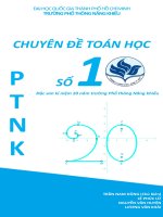 CHUYÊN ĐỀ TOÁN HỌC SỐ 10  PTNK