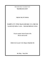 Nghiên cứu tình trạng bỏ học của trẻ em của huyện hòa vang   thành phố đà nẵng 