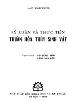 Lý luận và thực tiễn thuần hóa thủy sinh vật  a  f  karpevits; người dịch vũ dũng tiến, lăng văn kẻn  