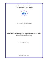 Nghiên cứu hành vi lựa chọn nha trang là điểm đến của du khách nga 
