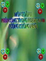 Bài giảng Toán 1 chương 4 bài 1: Phép cộng trong phạm vi 100 (cộng không nhớ)