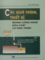 Các quá trình, thiết bị trong công nghệ hóa chất và thực phẩm  tập 1 các quá trình thủy lực, bơm, quạt, máy nén  nguyễn bin  