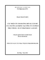 Nghiên cứu các nhân tố ảnh hưởng đến sự gắn bó của người lao động tại công ty cổ phần thực phẩm   xuất nhập khẩu lam sơn 
