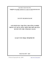 Giải pháp đầu tư công cho nông nghiệp trong xây dựng nông thôn mới trên địa bàn huyện yên thế tỉnh bắc giang