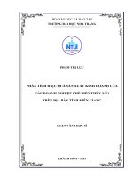 Phân tích hiệu quả sản xuất kinh doanh của các doanh nghiệp chế biến thủy sản trên địa bàn tỉnh kiên giang 