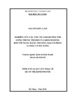 Nghiên cứu các yếu tố ảnh hưởng đến lòng trung thành của khách hàng đối với ngân hàng thương mại cổ phần á châu   chi nhánh đà nẵng 