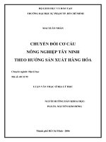 CHUYỂN ĐỔI CƠ CẤU NÔNG NGHIỆP TÂY NINH THEO HƯỚNG SẢN XUẤT HÀNG HÓA