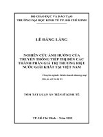 NGHIÊN CỨU ẢNH HƯỞNG CỦA TRUYỀN THÔNG TIẾP THỊ ĐẾN CÁC THÀNH PHẦN GIÁ TRỊ THƯƠNG HIỆU NƯỚC GIẢI KHÁT TẠI VIỆT NAM