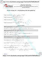 Bài tập sử dụng bất đẳng thức cosi giải phương trình chứa nghiệm kép có đáp án thầy đoàn trí dũng 