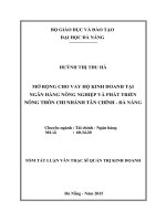MỞ RỘNG CHO VAY hộ KINH DOANH tại NGÂN HÀNG NÔNG NGHIỆP và PHÁT TRIỂN NÔNG THÔN CHI NHÁNH tân CHÍNH   đà NẴNG 