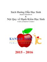 Sách Hướng Dẫn Học Sinh  Nội Quy về Hạnh Kiểm Học Sinh
