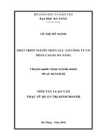 Phát triển nguồn nhân lực tại công ty cổ phần cao su đà nẵng 