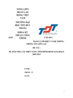 DỰ BÁO NHU CẦU ĐIỆN NĂNG TỈNH BÌNH ĐỊNH