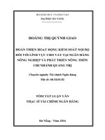 Hoàn thiện hoạt động kiểm soát nội bộ đối với lĩnh vực cho vay tại ngân hàng nông nghiệp và phát triển nông thôn chi nhánh quảng trị 