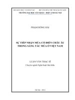 Sự tiếp nhận múa cổ điển châu âu trong sáng tác múa ở việt nam 