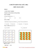 Bộ đề ôn tập thi giữa học kì 1 môn Toán lớp 3