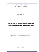 ĐáNH GIá NĂNG LựC GIảI QUYếT VấN Đề CủA học sinh TRONG DạY HọC TOáN LớP 11 THPT