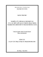 Nghiên cứu mối quan hệ hợp tác của các bên liên quan trong hoạt động marketing điểm đến ở thành phố đà nẵng 