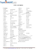 TỪ VỰNG TIẾNG ANH LỚP 8 full