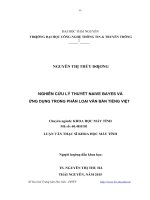 Nghiên cứu lý thuyết naive bayes và ứng dụng trong phân loại văn bản tiếng việt 