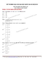 Đề Thi Mẫu Đánh Giá Năng Lực DDQGHN 2016
