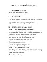 ĐIỀU TRỊ LAO MÀNG BỤNG  I.PHẠM VI ÁP DỤNG Bệnh viện Nhân dân Gia Định