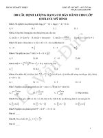 100 CÂU TRẮC NGHIỆM TOÁN CÓ ĐÁP ÁN