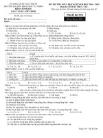 Đề thi thử sinh lí thực vật