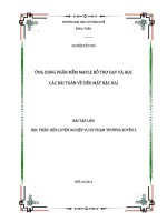 ỨNG DỤNG PHẦN MỀM MAPLE HỖ TRỢ DẠY VÀ HỌC CÁC BÀI TOÁN VỀ SIÊU MẶT BẬC HAI