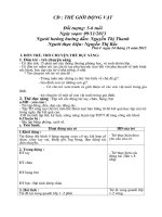 GIÁO án mầm NON THẾ GIỚI ĐỘNG vật năm 2017 