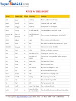 TỪ VỰNG TIẾNG ANH LỚP 6( HỌC KỲ 2)