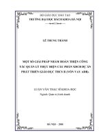 MỘT SỐ GIẢI PHÁP NHẰM HOÀN THIỆN CÔNG TÁC QUẢN LÝ THỰC HIỆN CẤU PHẦN XDCB DỰ ÁN PHÁT TRIỂN GIÁO DỤC THCS II (VỐN VAY ADB)