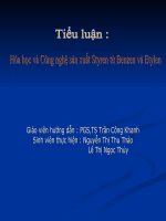 Tiểu Luận Hóa Học Và Công Nghệ Sản Xuất Styren Từ Benzen Và Etylen