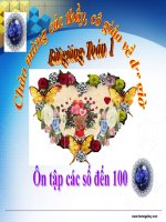 Bài giảng Toán 1 chương 4 bài 8: Ôn tập các số đến 100