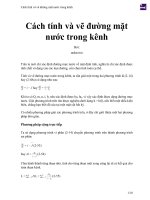 Cách tính và vẽ đường mặt nước trong kênh