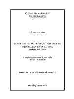 Quản lý nhà nước về thương mại   dịch vụ trên địa bàn huyện đại lộc, tỉnh quảng nam 
