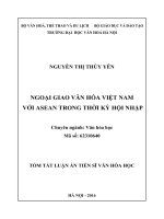 NGOẠI GIAO VĂN HÓA VIỆT NAM VỚI ASEAN TRONG THỜI KỲ HỘI NHẬP
