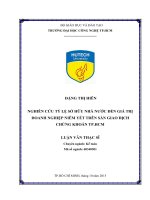 Nghiên cứu tỷ lệ sở hữu nhà nước đến giá trị doanh nghiệp niêm yết trên sàn giao dịch chứng khoán thành phố hồ chí minh 