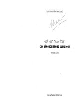 Hóa học phân tích 1 cân bằng ion trong dung dịch gd ts nguyễn tinh dung 