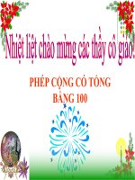 Bài giảng Toán 2 bài Phép cộng có tổng bằng 100 