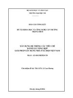 XÂY DỰNG HỆ THỐNG CÁC TIÊU CHÍ ĐÁNH GIÁ TỔNG HỢP GIẢI PHÁP XÂY DỰNG NHÀ Ở XÃ HỘI VIỆT NAM