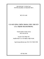 Vấn đề nông thôn trong tiểu thuyết của trịnh thanh phong (LV01966)