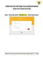 BitKingdom  hướng dẫn thay đổi thông tin cá nhân tài khoản đã verify 