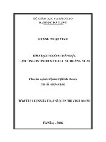 Đào tạo nguồn nhân lực tại công ty TNHH MTV cao su quảng ngãi 