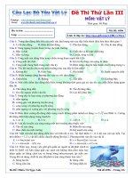 Đề thi thử lần 3   môn vật lý   câu lạc bộ yêu vật lý 