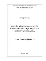 Tái cân bằng ngân sách của chính phủ Mỹ- Thực trạng và những vấn đề đặt ra
